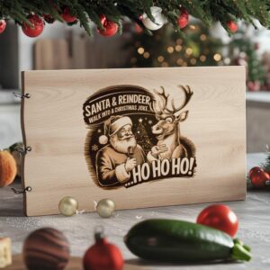 Funny Santa & Reindeer Joke Charcuterie Board Engraving