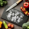 Laser Engraved Slate Cheese Board - Rabbit, Deer