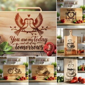 Valentine Charcuterie Board Engraving Designs: 6 Love Sayings