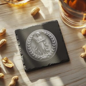 12 Zodiac Horoscope 3D Illusion Slate Coaster Engraving