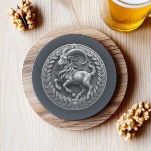 12 Zodiac Horoscope 3D Illusion Slate Coaster Engraving