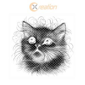 3D Cat Illusion Slate Coaster Laser Engraving File,
