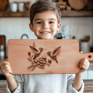 3D Illusion Hummingbird Laser Engraving File, Kitchen Decor,