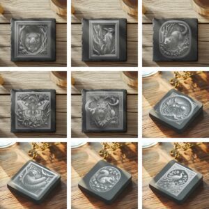 3D Illusion Wild Animals Bundle, Slate Coaster Laser