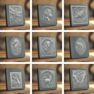 3D Illusion Wild Animals Bundle, Slate Coaster Laser