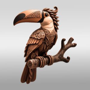 Fichier de gravure laser Toucan 3D, Modèle unique pour projets de décoration intérieure