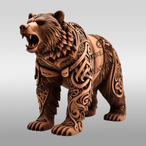 Fichier gravure laser d'illusion 3D ours, modèle numérique d'art animalier, cadeau de décoration intérieure