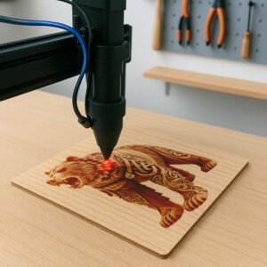 Bear 3D Illusion Laser Engraving File, Wildlife Art