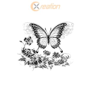 Butterfly and Flower Slate Cheese Board Laser Engraving