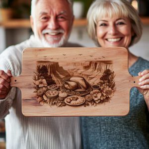 Charcuterie Board Engraving, Thanksgiving Feast, Grand Canyon Laser