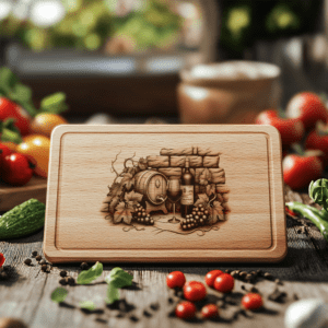 Charcuterie Board Laser Engraving File, Retro Wine Bottle,