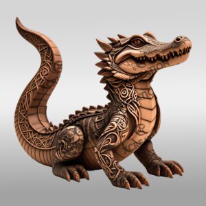 Fichier de gravure laser Illusion 3D Crocodile pour la création de décorations et de cadeaux