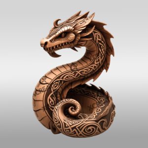 Fichier artistique d'Illusion 3D de Dragon, Pièce de décoration majestueuse pour projets créatifs.