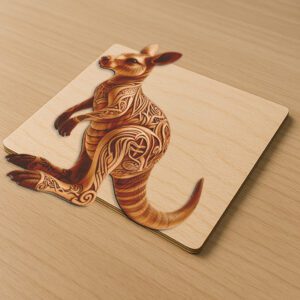 Kangaroo 3D Illusion Laser Engraving Design File for