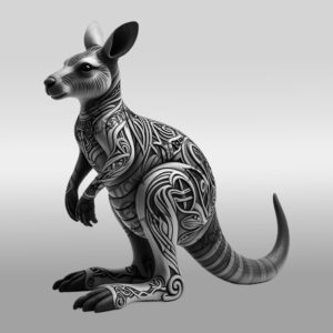 Kangaroo 3D Illusion Laser Engraving Design File for