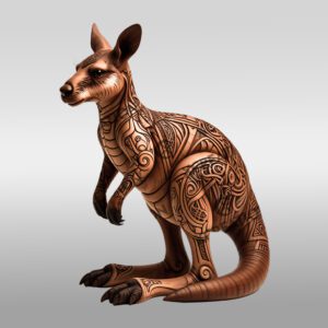 Design d'estampillage laser en 3D de kangourou, modèle unique d'art animalier pour cadeaux DIY.