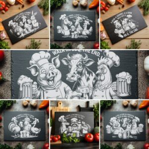 Slate Cheese Board Bundle, 6 Laser Engraving Files,