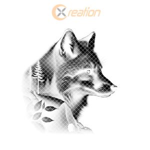 Slate Coaster Laser Engraving File, Double Exposure Wolf,