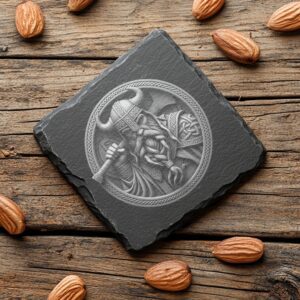 Viking Warrior 3D Illusion Slate Coaster Engraving File,