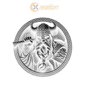 Viking Warrior 3D Illusion Slate Coaster Engraving File,