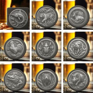Wild Animal 3D Illusion Slate Coaster Laser Engraving
