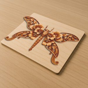 3D Damselfly Laser Engraving File, Intricate Insect Art,