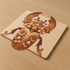 3D Insect Illusion Laser Engraving File, Bark Beetle