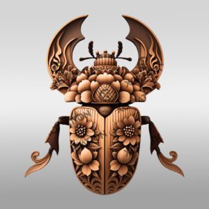 3D Insect Illusion Laser Engraving File, Bark Beetle