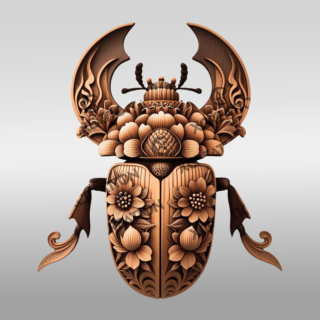 3D Insect Illusion Laser Engraving File, Bark Beetle Nature Decor ...