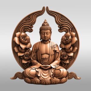 Buddha 3D Illusion Laser Engraving Design, Peaceful Meditation