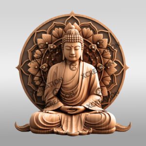 Buddha 3D Illusion Laser Engraving Design, Spiritual Wall