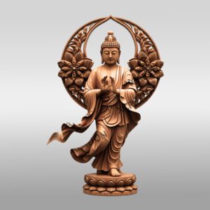 Buddha 3D Illusion Laser Engraving File, Cosmic Dance