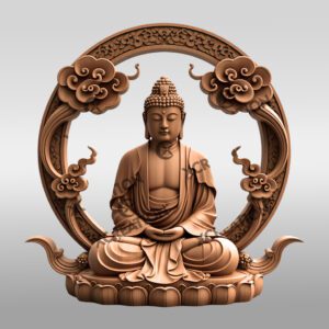 Buddha 3D Illusion Laser Engraving File, Enlightened Art