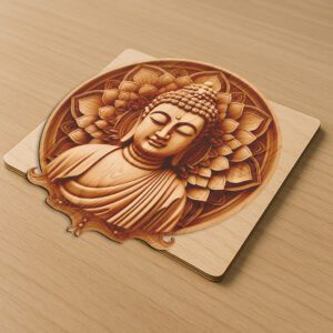 Buddha 3D Illusion Laser Engraving File, Enlightened Visage,