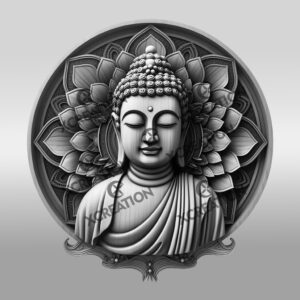 Buddha 3D Illusion Laser Engraving File, Enlightened Visage,