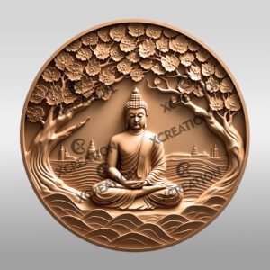 Buddha 3D Illusion Laser Engraving File, Meditating Zen