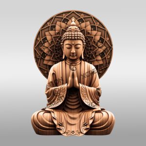 Buddha 3D Illusion Laser Engraving File, Meditation Art,