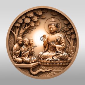 Buddha 3D Illusion Laser Engraving File, Meditation Wall