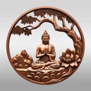 Buddha 3D Illusion Laser Engraving File, Meditation Wall
