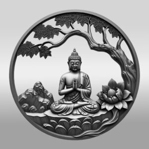 Buddha 3D Illusion Laser Engraving File, Meditation Wall