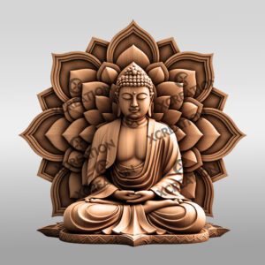 Buddha 3D Illusion Laser Engraving File, Meditation Zen