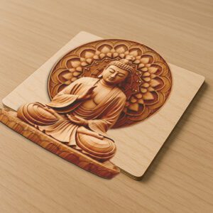 Buddha 3D Illusion Laser Engraving File, Peaceful Art