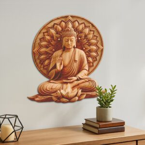 Buddha 3D Illusion Laser Engraving File, Sacred Fire