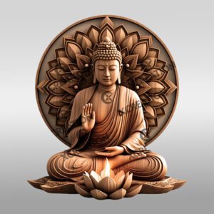 Buddha 3D Illusion Laser Engraving File, Sacred Fire