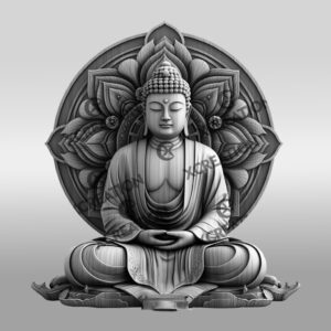 Buddha 3D Illusion Laser Engraving File, Serene Home