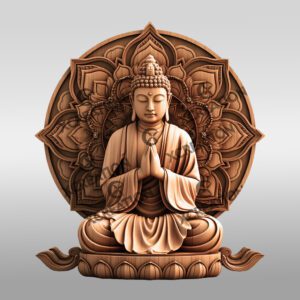 Buddha 3D Illusion Laser Engraving File, Spiritual Art