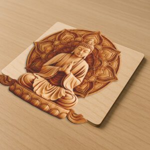 Buddha 3D Illusion Laser Engraving File, Spiritual Art