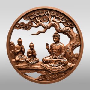 Buddha 3D Illusion Laser Engraving File, Spiritual Home