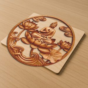 Buddha 3D Illusion Laser Engraving File, Spiritual Wall