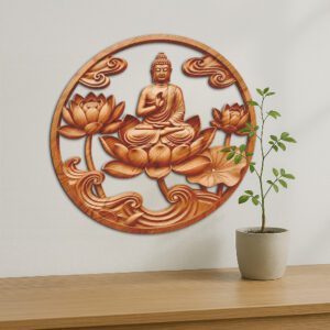 Buddha 3D Illusion Laser Engraving File, Spiritual Wall